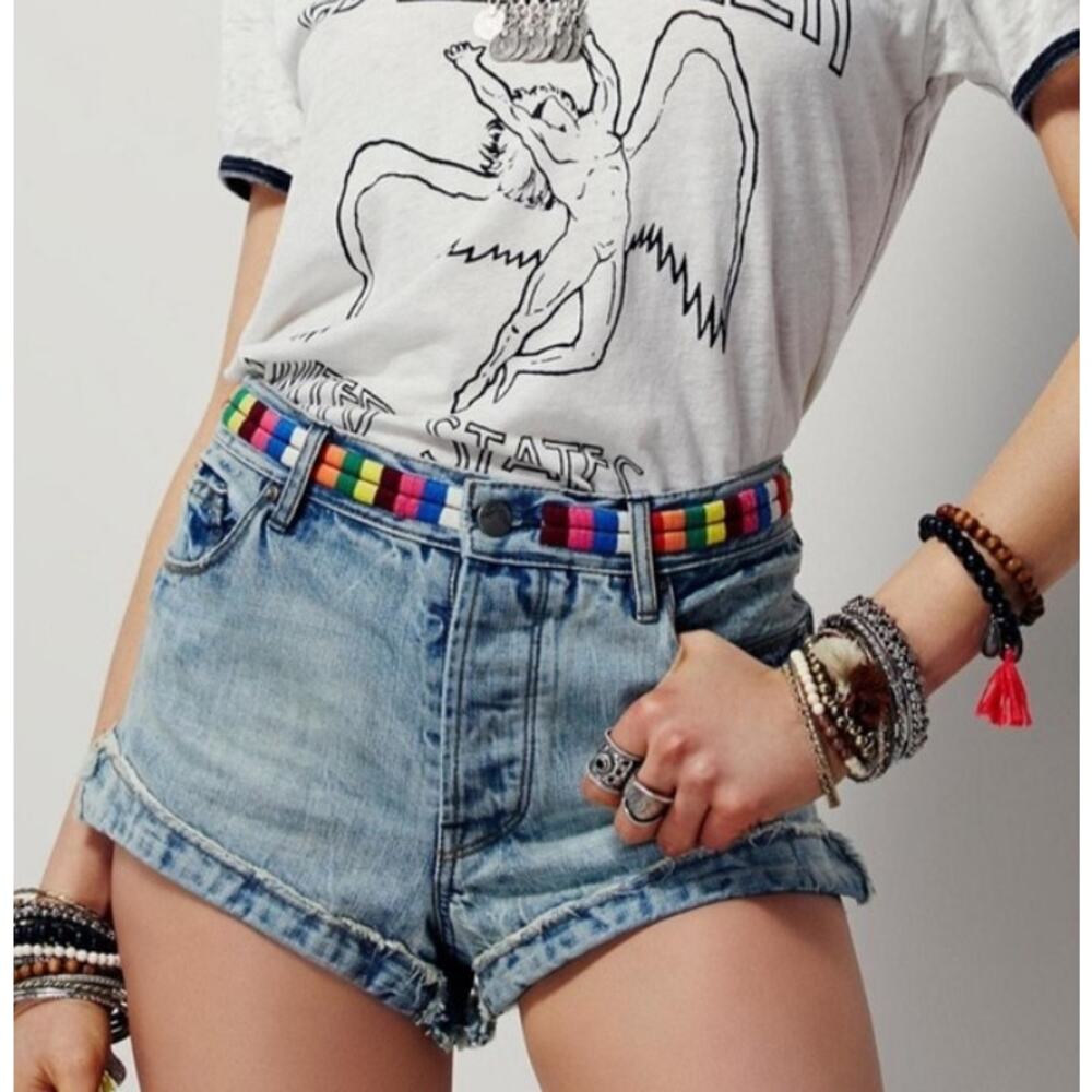Light Blue High-Rise Denim Jean Shorts